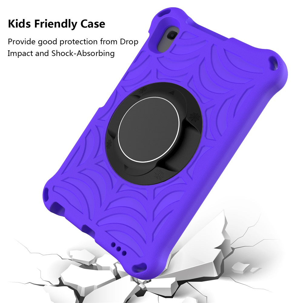Stylish Spider Web Texture EVA Tablet Case Kickstand Cover Shell with Shoulder Strap for Lenovo Tab M8 (1st Gen) TB-8505/M8 (2nd Gen) TB-8705/M8 (3rd Gen) TB-8506 - Purple