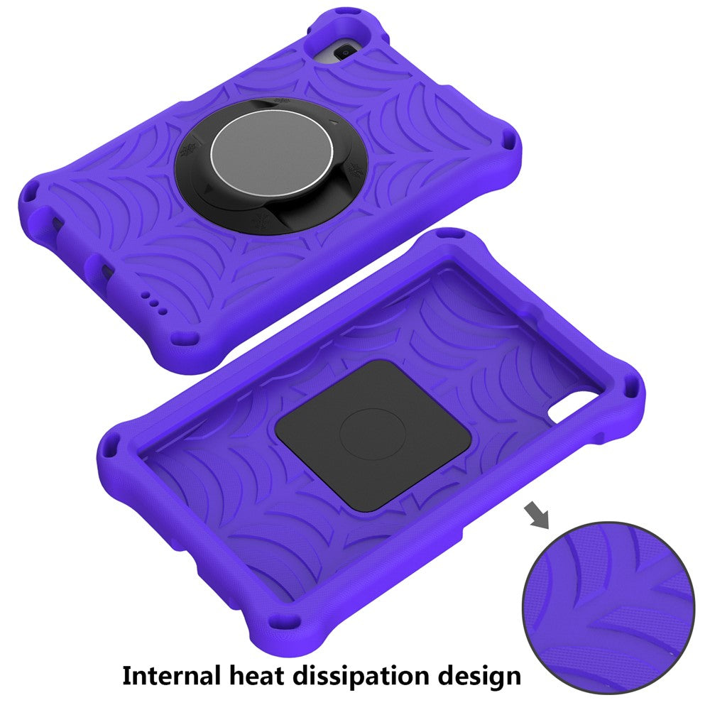 Stylish Spider Web Texture EVA Tablet Case Kickstand Cover Shell with Shoulder Strap for Lenovo Tab M8 (1st Gen) TB-8505/M8 (2nd Gen) TB-8705/M8 (3rd Gen) TB-8506 - Purple