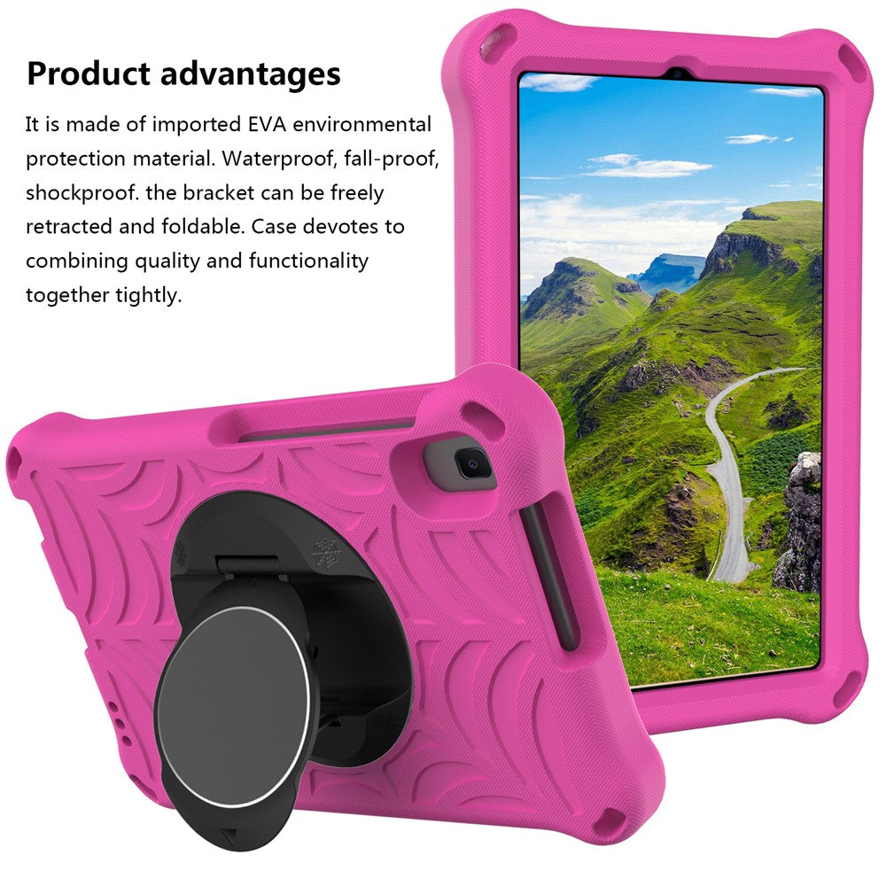 Stylish Spider Web Texture EVA Tablet Case Kickstand Cover Shell with Shoulder Strap for Lenovo Tab M8 (1st Gen) TB-8505/M8 (2nd Gen) TB-8705/M8 (3rd Gen) TB-8506 - Rose