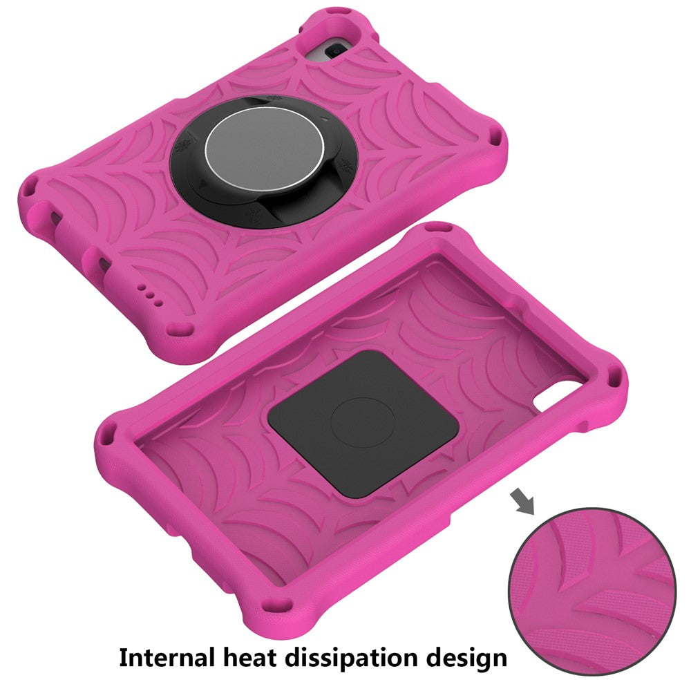 Stylish Spider Web Texture EVA Tablet Case Kickstand Cover Shell with Shoulder Strap for Lenovo Tab M8 (1st Gen) TB-8505/M8 (2nd Gen) TB-8705/M8 (3rd Gen) TB-8506 - Rose