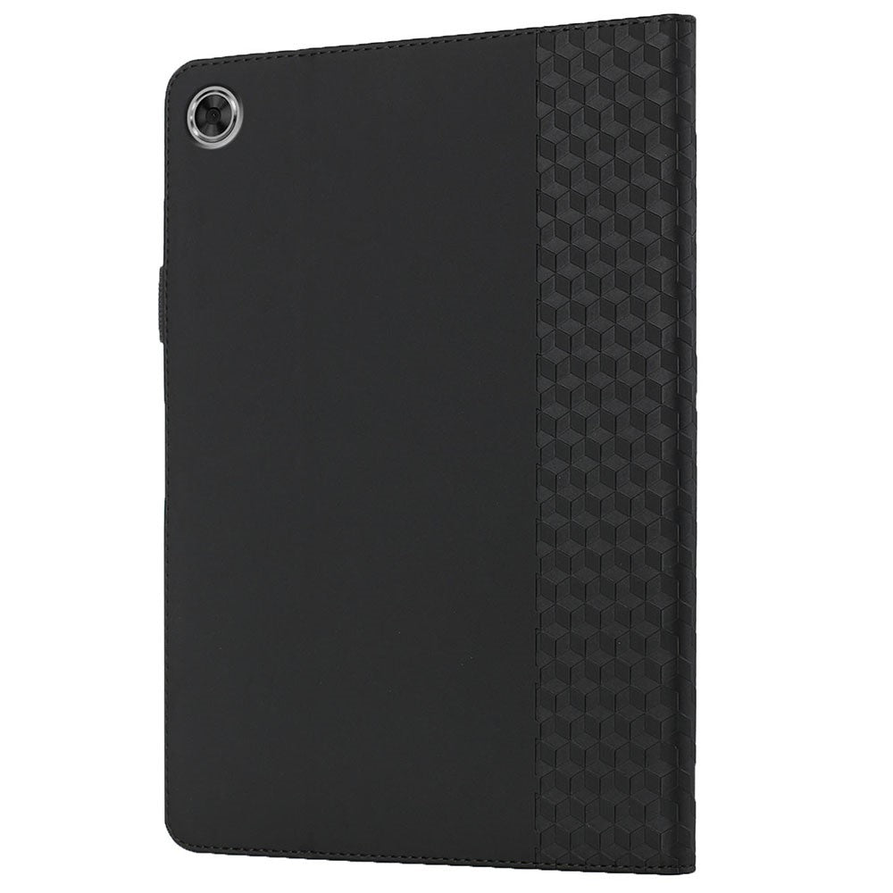 Drop-Proof Rhombus Imprinting Skin-Touch Leather + PU Tablet Protective Case Cover with Card Slots for Lenovo Tab M10 Plus TB-X606F - Black