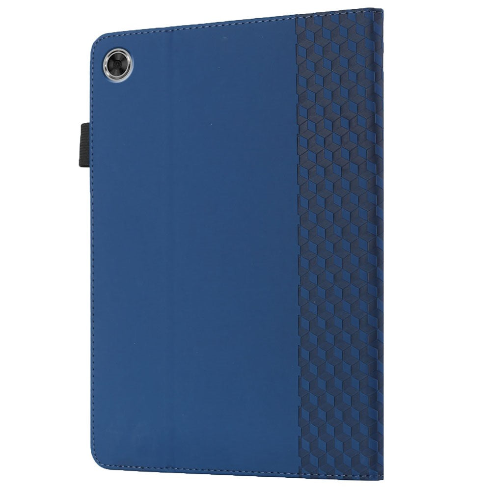 Drop-Proof Rhombus Imprinting Skin-Touch Leather + PU Tablet Protective Case Cover with Card Slots for Lenovo Tab M10 Plus TB-X606F - Sapphire