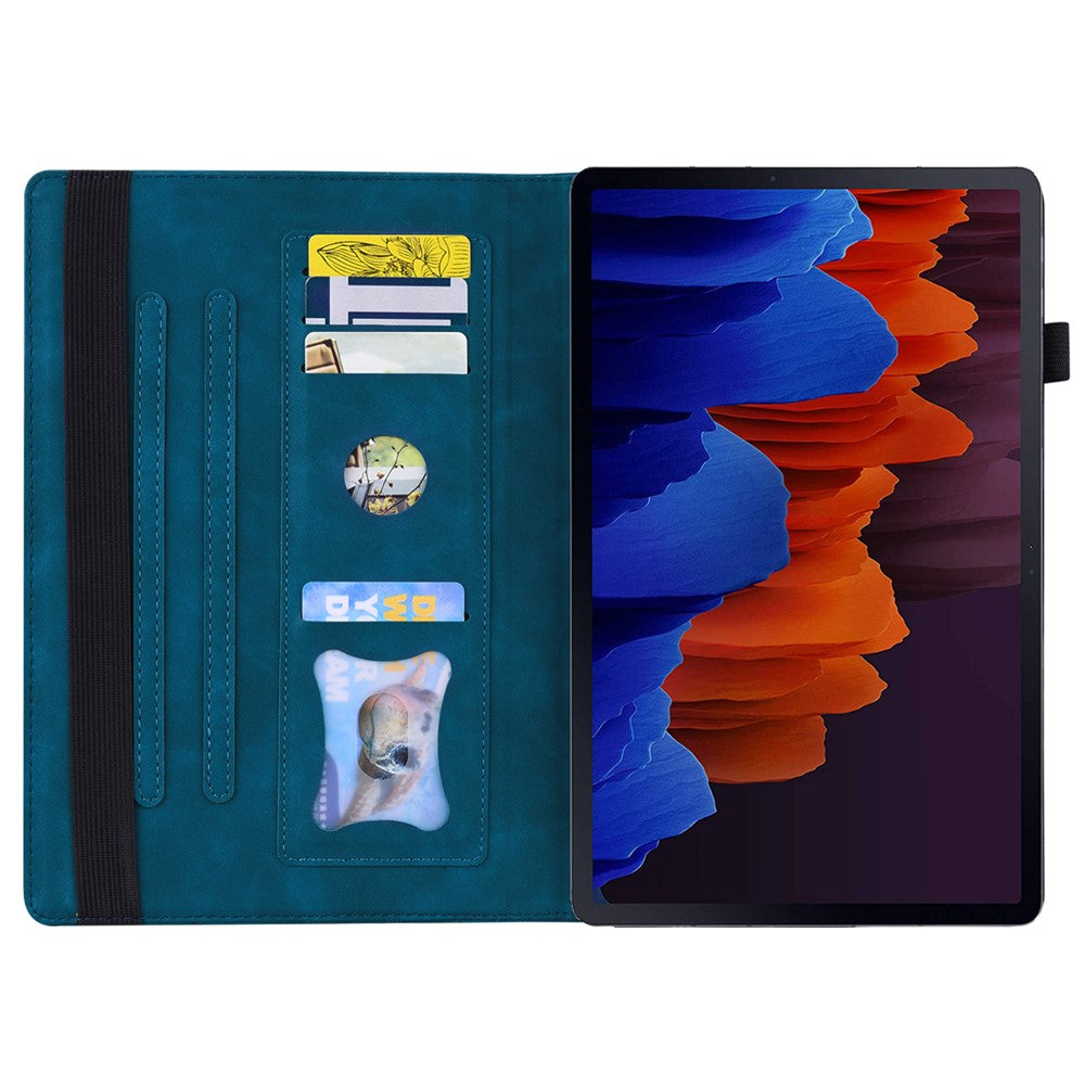 Shockproof Wallet Design Business Style PU Leather Flip Tablet Case with Stand for Lenovo Tab P12 Pro 12.6'' - Blue