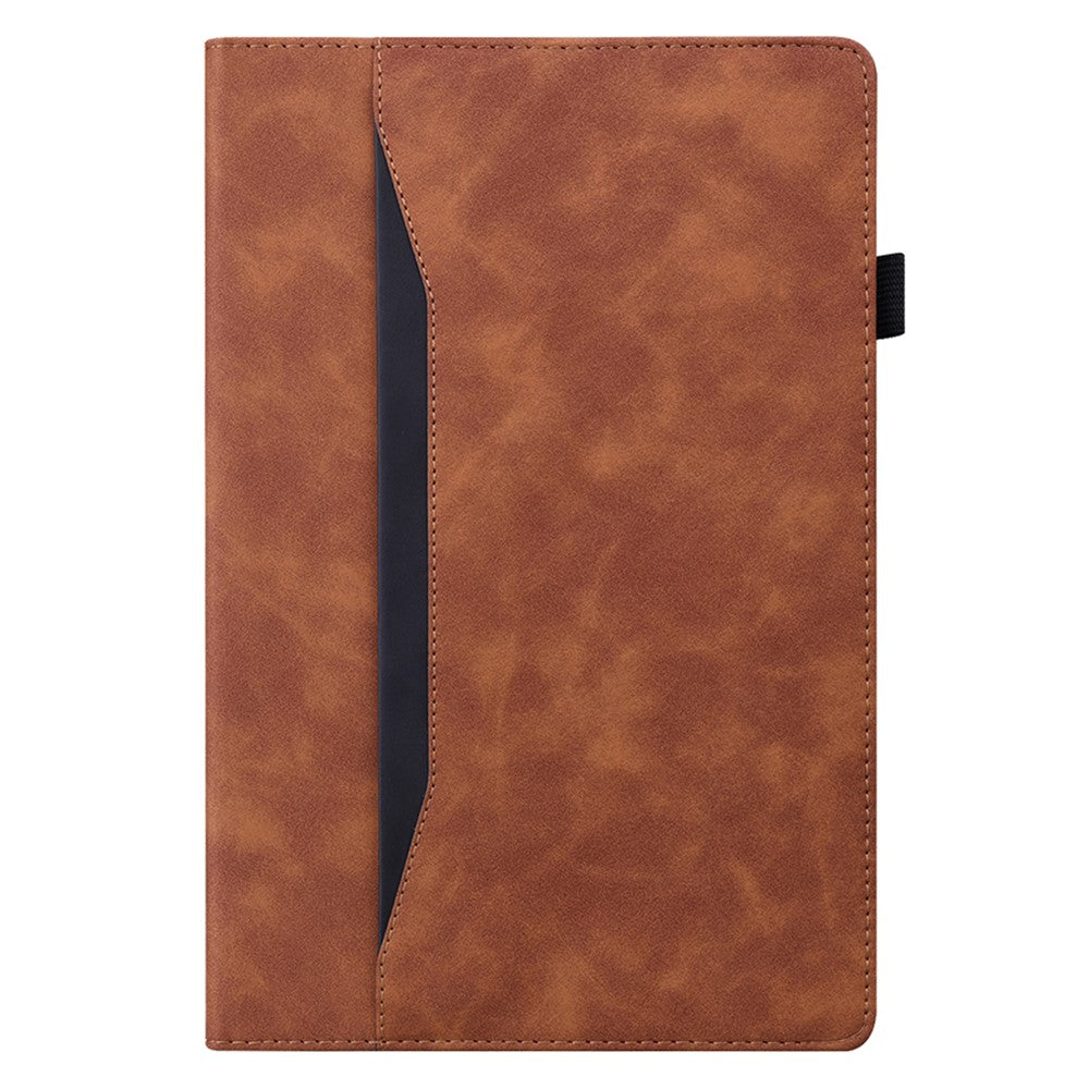 Shockproof Wallet Design Business Style PU Leather Flip Tablet Case with Stand for Lenovo Tab P12 Pro 12.6'' - Brown