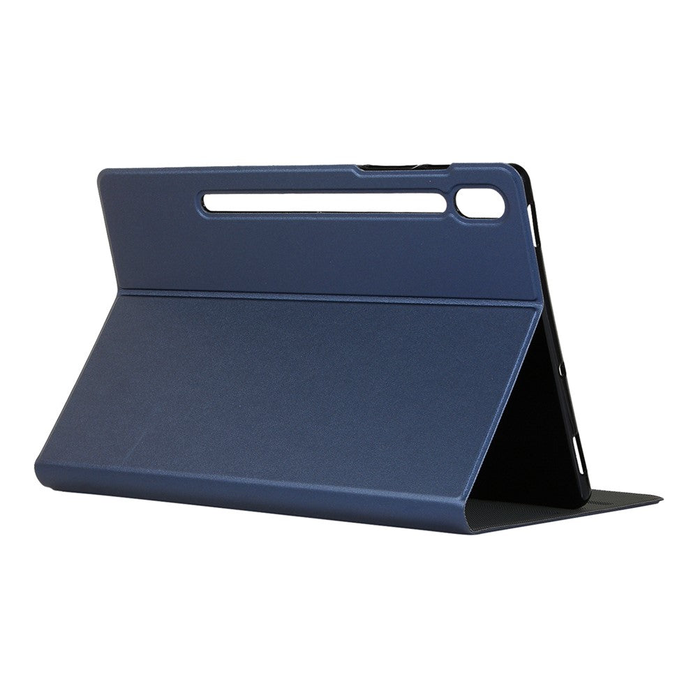 Shockproof PU Leather Shockproof Folio Stand Tablet Case Cover Protector for Lenovo Tab P12 Pro - Dark Blue