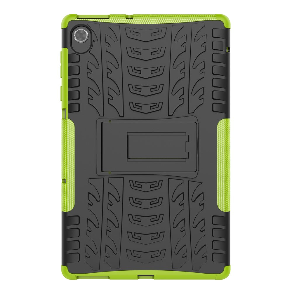 Cool Tire Texture Scratch-resistant PC + TPU Protective Tablet Cover with Kickstand for Lenovo Tab K10 - Green