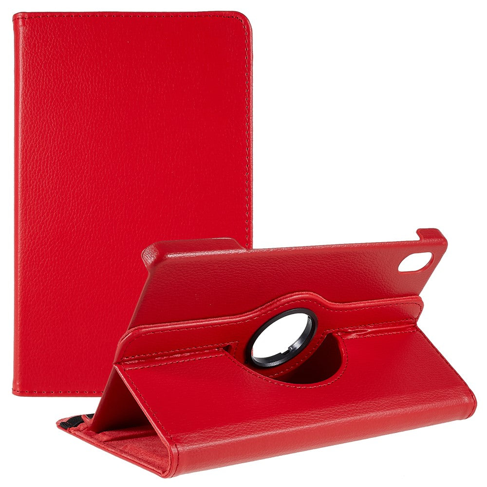 For Lenovo Legion Y700 Anti-drop Shockproof Leather Case 360-degree Rotating Protective Cover with Stand Support Horizontal/Vertical View - Red