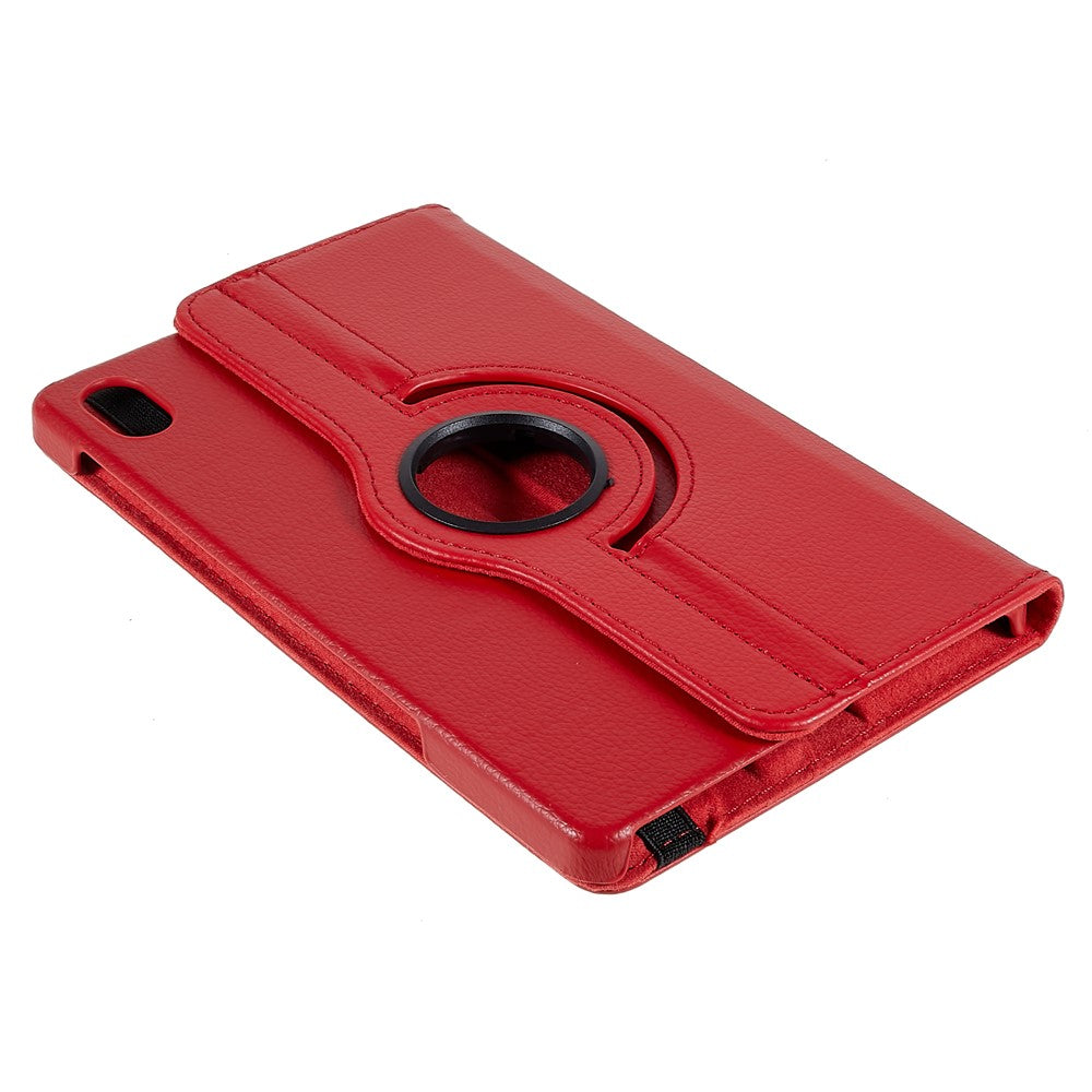For Lenovo Legion Y700 Anti-drop Shockproof Leather Case 360-degree Rotating Protective Cover with Stand Support Horizontal/Vertical View - Red
