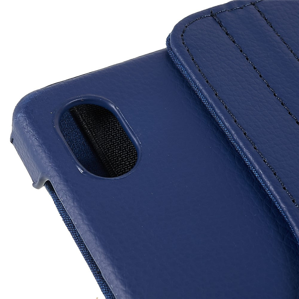 For Lenovo Legion Y700 Anti-drop Shockproof Leather Case 360-degree Rotating Protective Cover with Stand Support Horizontal/Vertical View - Blue