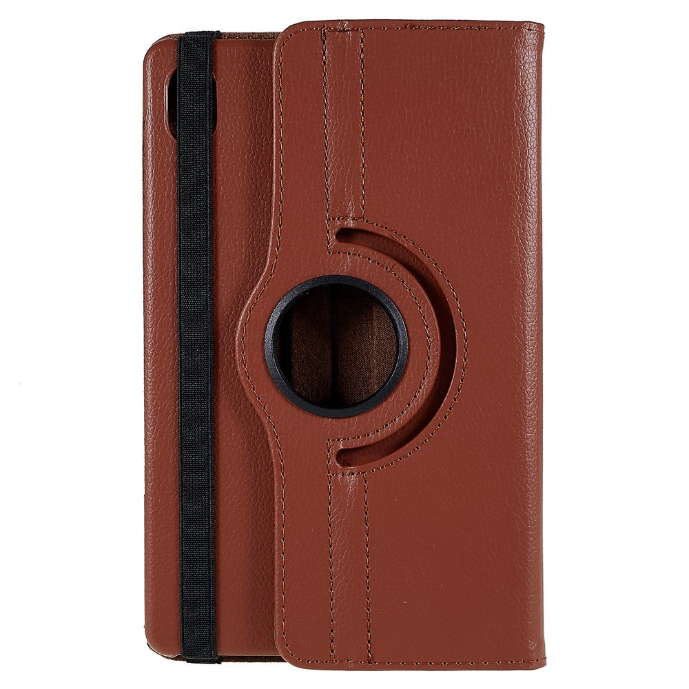 For Lenovo Legion Y700 Anti-drop Shockproof Leather Case 360-degree Rotating Protective Cover with Stand Support Horizontal/Vertical View - Brown