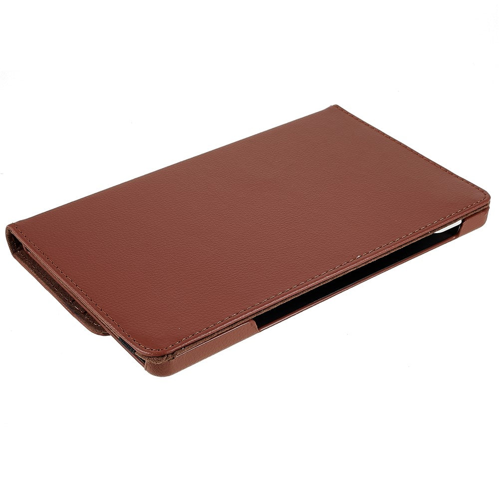 For Lenovo Legion Y700 Anti-drop Shockproof Leather Case 360-degree Rotating Protective Cover with Stand Support Horizontal/Vertical View - Brown
