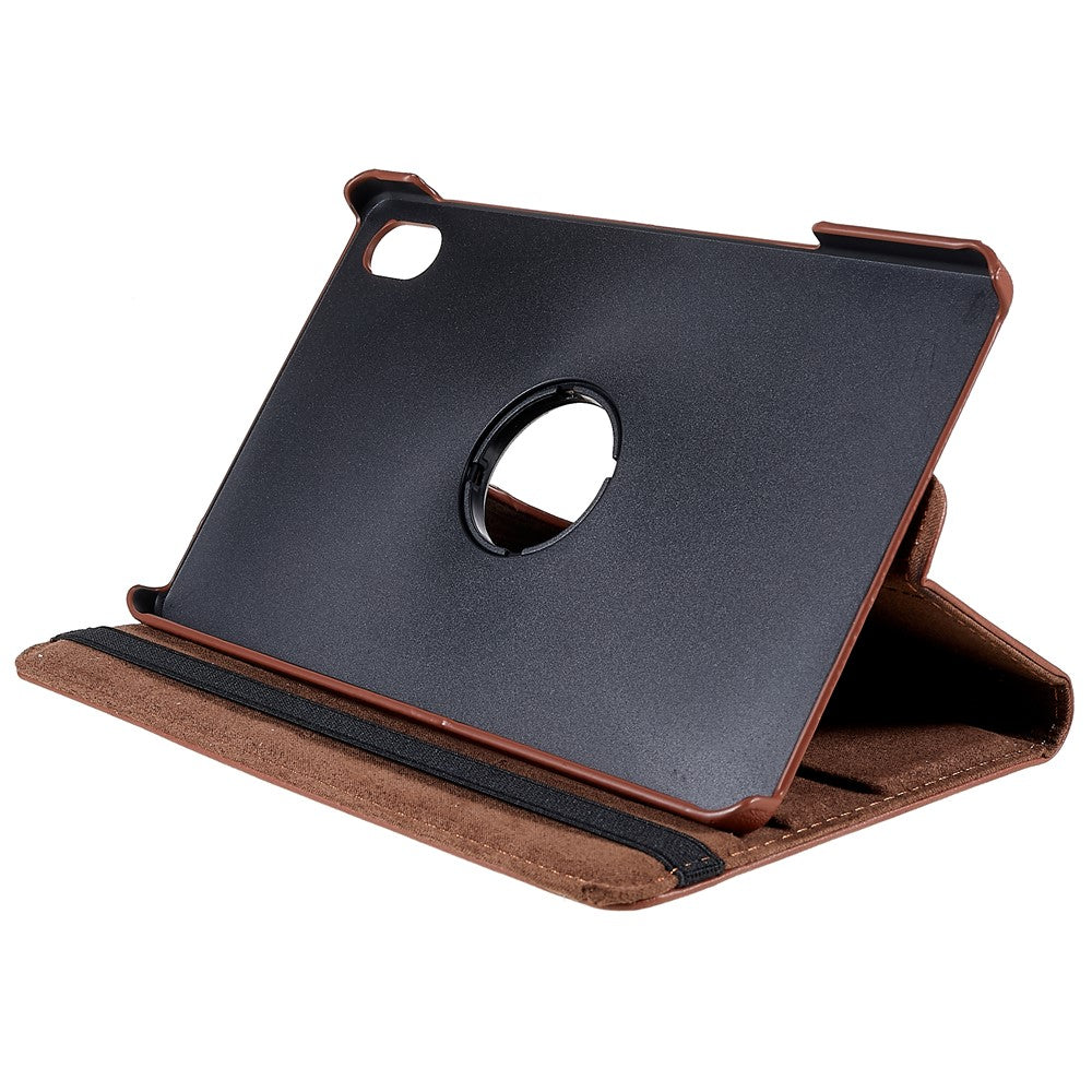 For Lenovo Legion Y700 Anti-drop Shockproof Leather Case 360-degree Rotating Protective Cover with Stand Support Horizontal/Vertical View - Brown