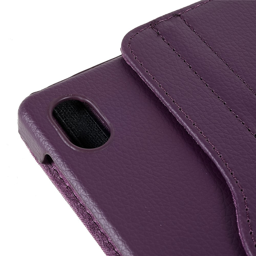 For Lenovo Legion Y700 Anti-drop Shockproof Leather Case 360-degree Rotating Protective Cover with Stand Support Horizontal/Vertical View - Purple