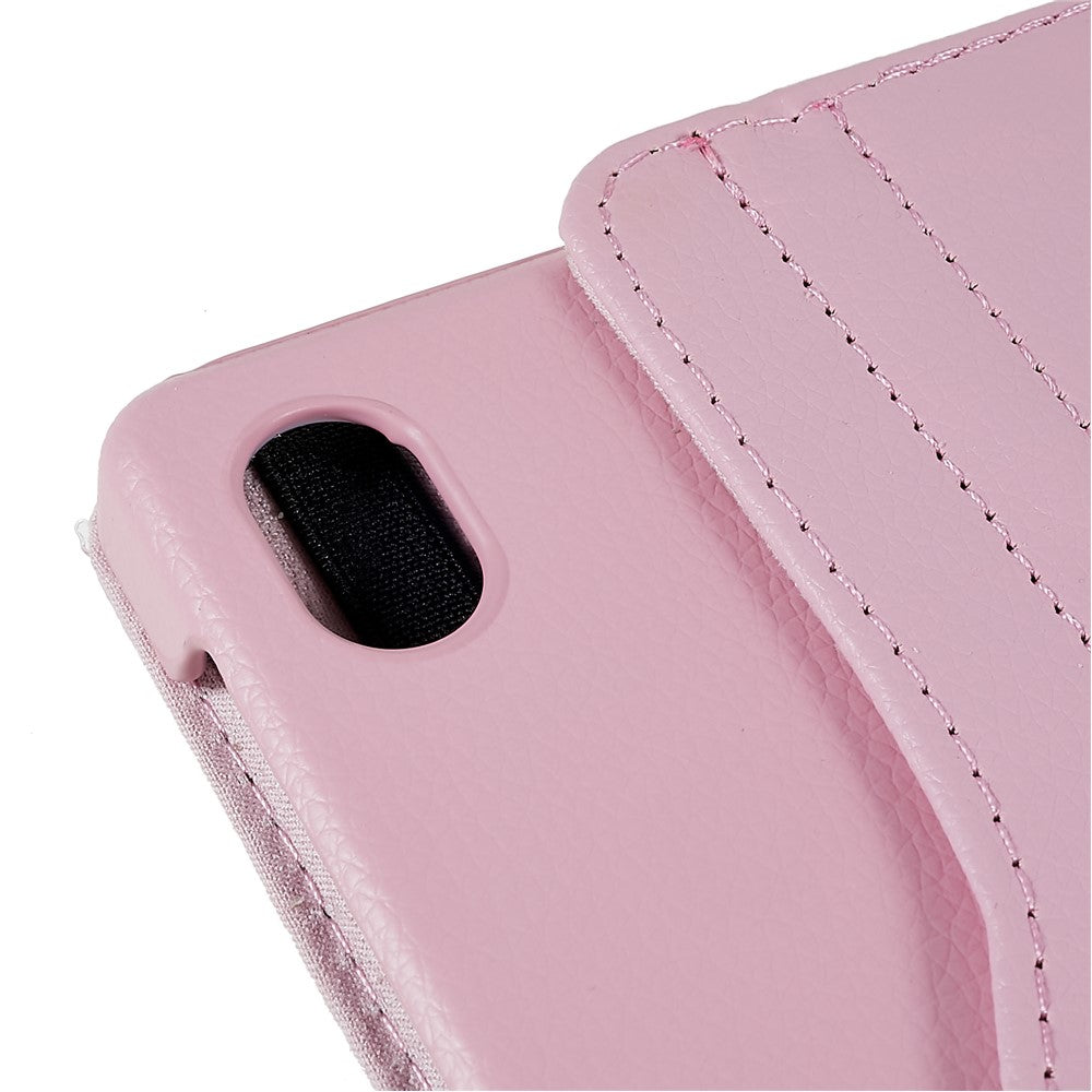 For Lenovo Legion Y700 Anti-drop Shockproof Leather Case 360-degree Rotating Protective Cover with Stand Support Horizontal/Vertical View - Pink