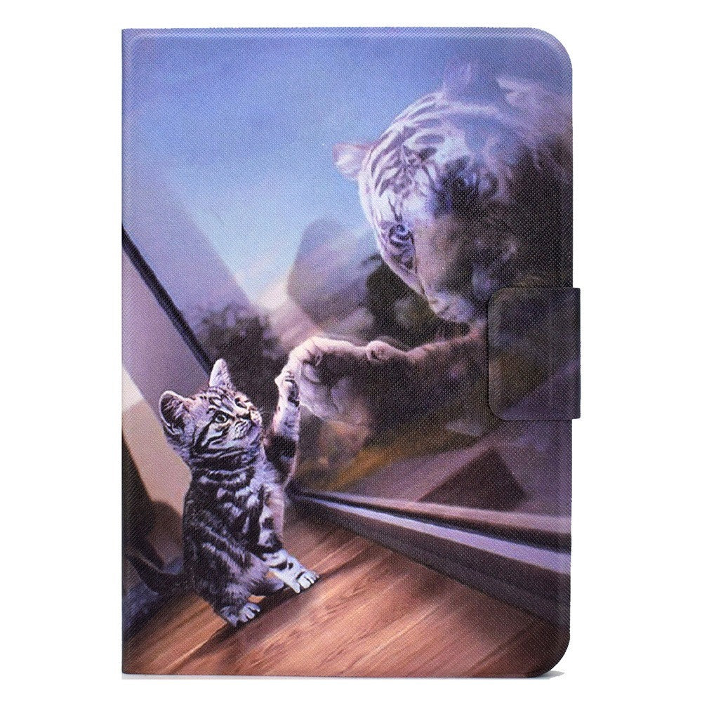 For Lenovo Legion Y700 Pattern Printing Leather Shock Proof Tablet Case Protective Cover - Tiger