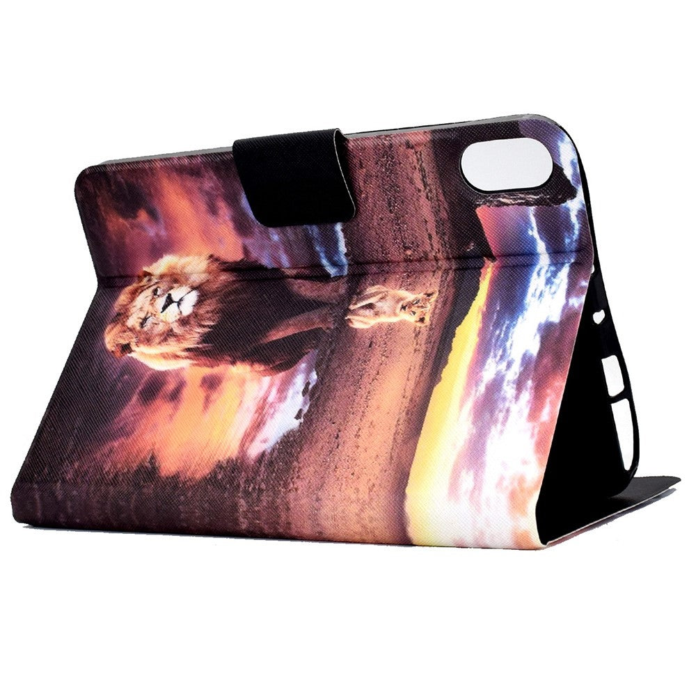 For Lenovo Legion Y700 Pattern Printing Leather Shock Proof Tablet Case Protective Cover - Lion