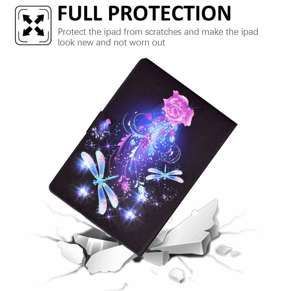 For Lenovo Legion Y700 Pattern Printing Leather Shock Proof Tablet Case Protective Cover - Dragonfly