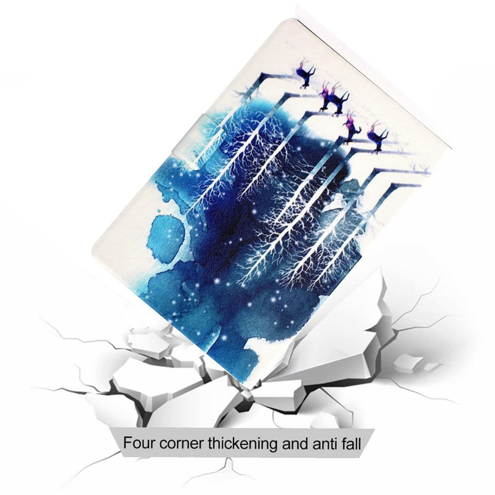 For Lenovo Legion Y700 Pattern Printing Leather Shock Proof Tablet Case Protective Cover - Forest