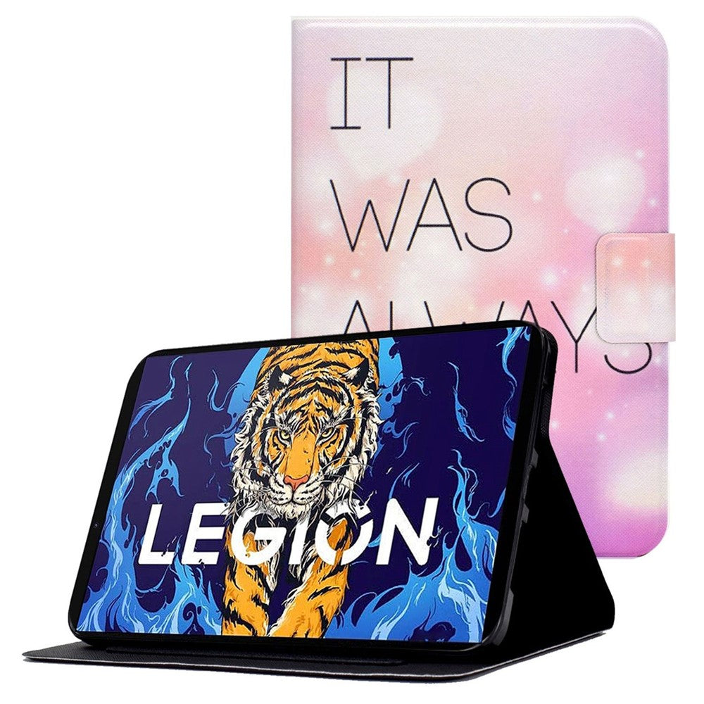 For Lenovo Legion Y700 Pattern Printing Leather Shock Proof Tablet Case Protective Cover - IT WAS ALWAYS YOU