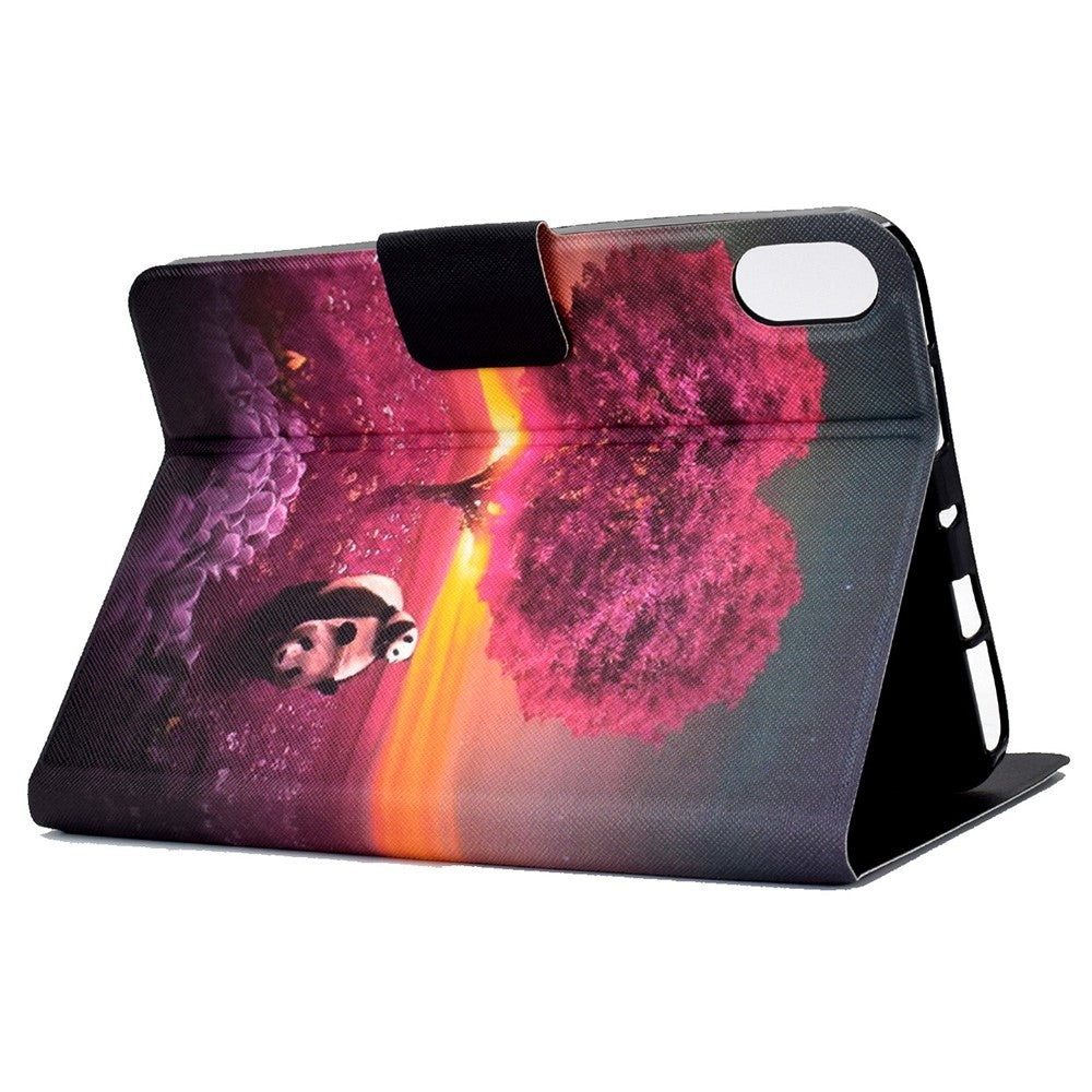 For Lenovo Legion Y700 Pattern Printing Leather Shock Proof Tablet Case Protective Cover - Tree and Panda