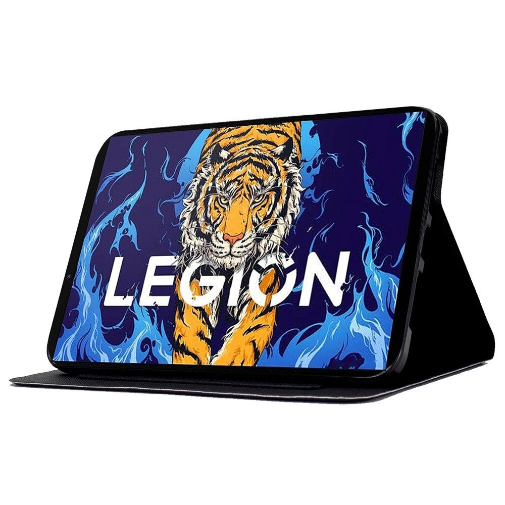 For Lenovo Legion Y700 Pattern Printing Leather Shock Proof Tablet Case Protective Cover - Cat