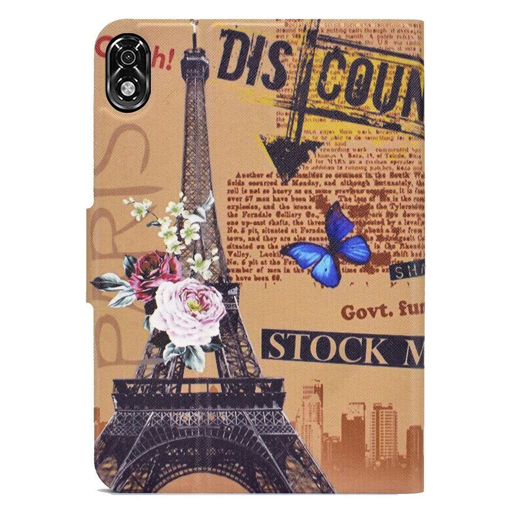 For Lenovo Legion Y700 Pattern Printing Leather Shock Proof Tablet Case Protective Cover - Iron Tower