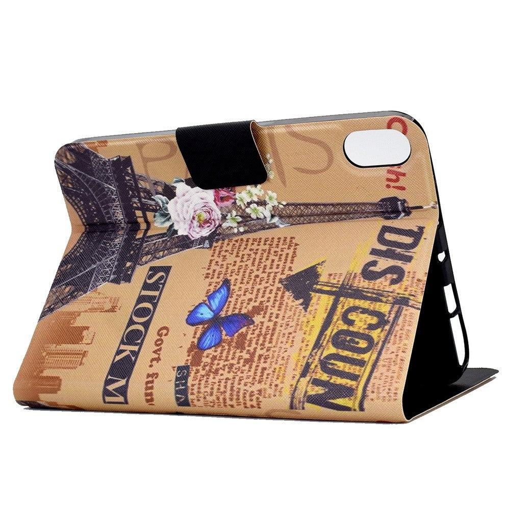 For Lenovo Legion Y700 Pattern Printing Leather Shock Proof Tablet Case Protective Cover - Iron Tower