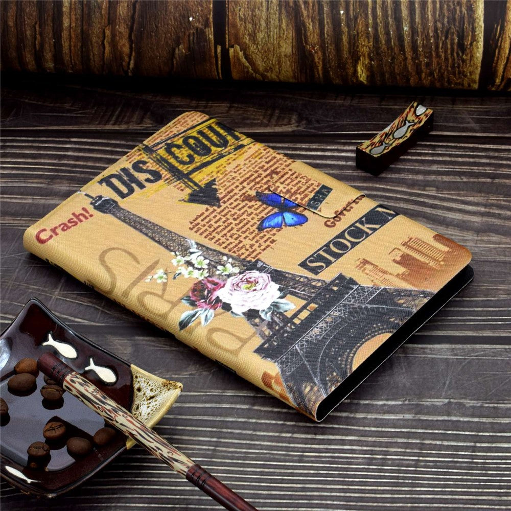 For Lenovo Legion Y700 Pattern Printing Leather Shock Proof Tablet Case Protective Cover - Iron Tower