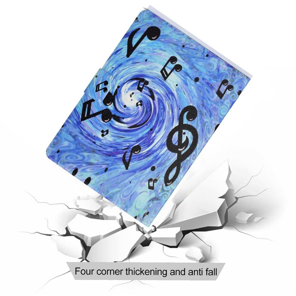 For Lenovo Legion Y700 Pattern Printing Leather Shock Proof Tablet Case Protective Cover - Musical Notes