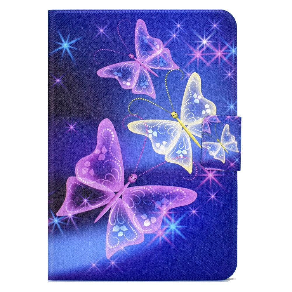 For Lenovo Legion Y700 Pattern Printing Leather Shock Proof Tablet Case Protective Cover - Shiny Butterfly