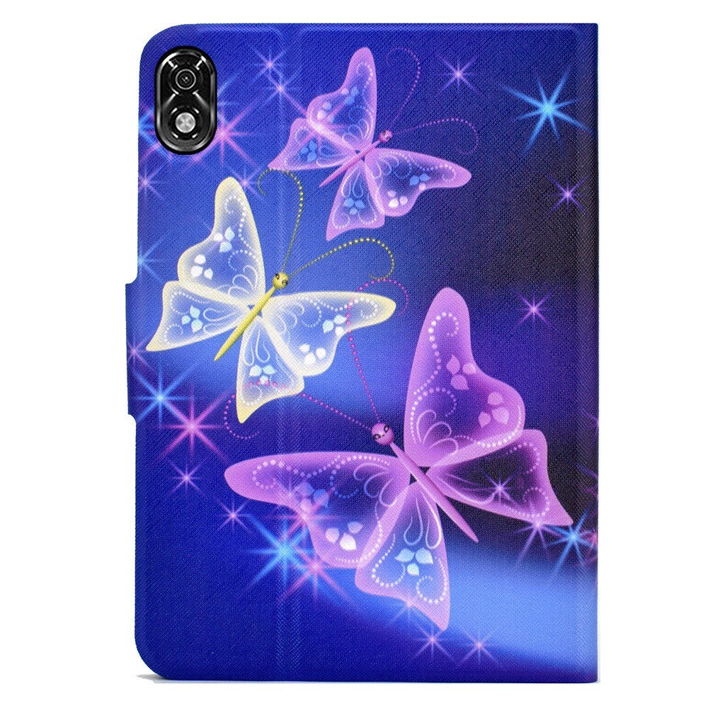 For Lenovo Legion Y700 Pattern Printing Leather Shock Proof Tablet Case Protective Cover - Shiny Butterfly