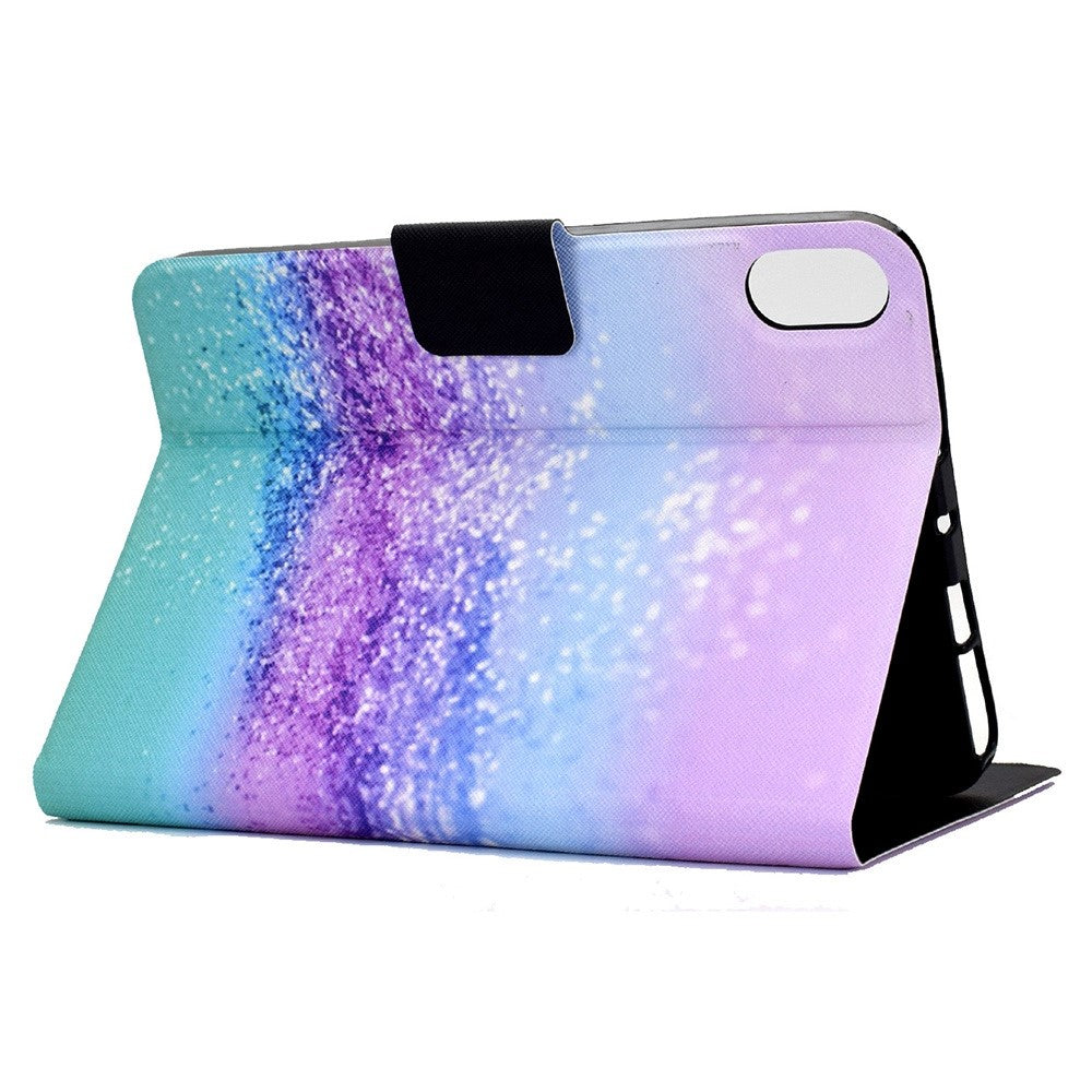 For Lenovo Legion Y700 Pattern Printing Leather Shock Proof Tablet Case Protective Cover - Purple Blue