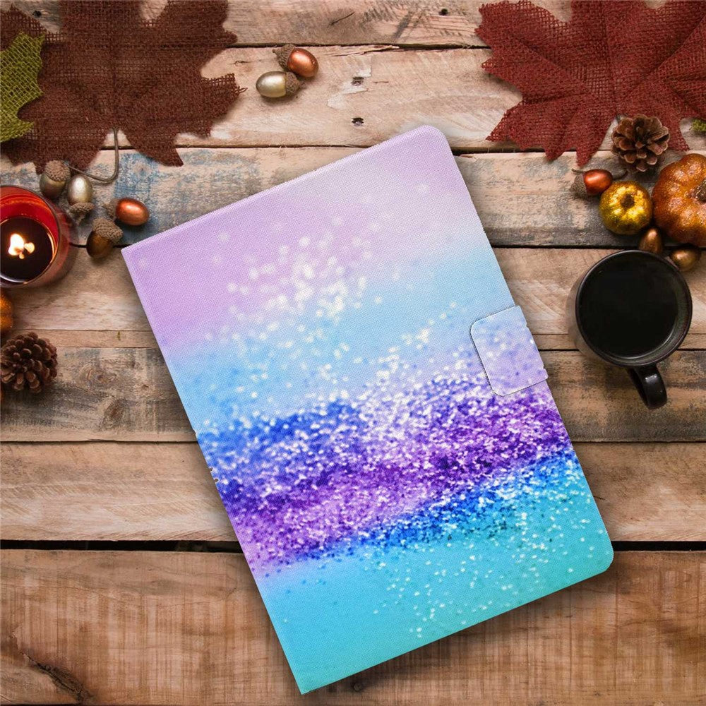 For Lenovo Legion Y700 Pattern Printing Leather Shock Proof Tablet Case Protective Cover - Purple Blue