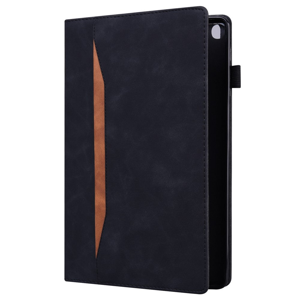 For Lenovo Tab M10 Plus (3rd Gen) 10.6 inch Tablet Case PU Leather Stand Wallet Elastic Drop-Proof Shell with Pencil Holder - Black