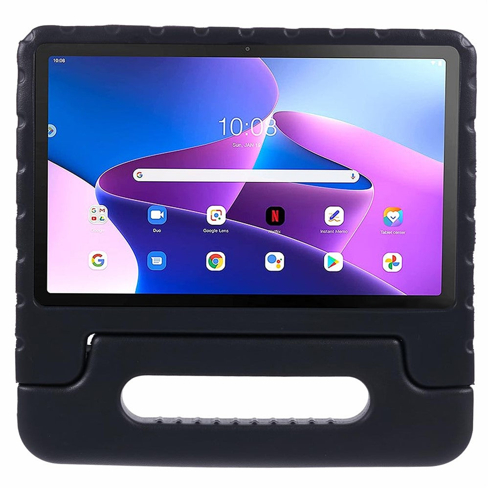 For Lenovo Tab M10 Plus (3rd Gen) / Tab M10 5G EVA Tablet Cover Portable Handle Kickstand Case - Black