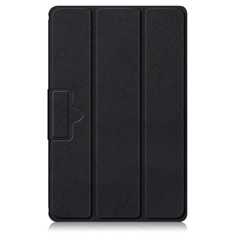 For Lenovo Tab M10 (Gen 3) 10.1-inch 328F Trifold Stand Tablet Case Microfiber Leather Auto Wake/Sleep Magnetic Closure Anti-scratch Protective Cover - Black