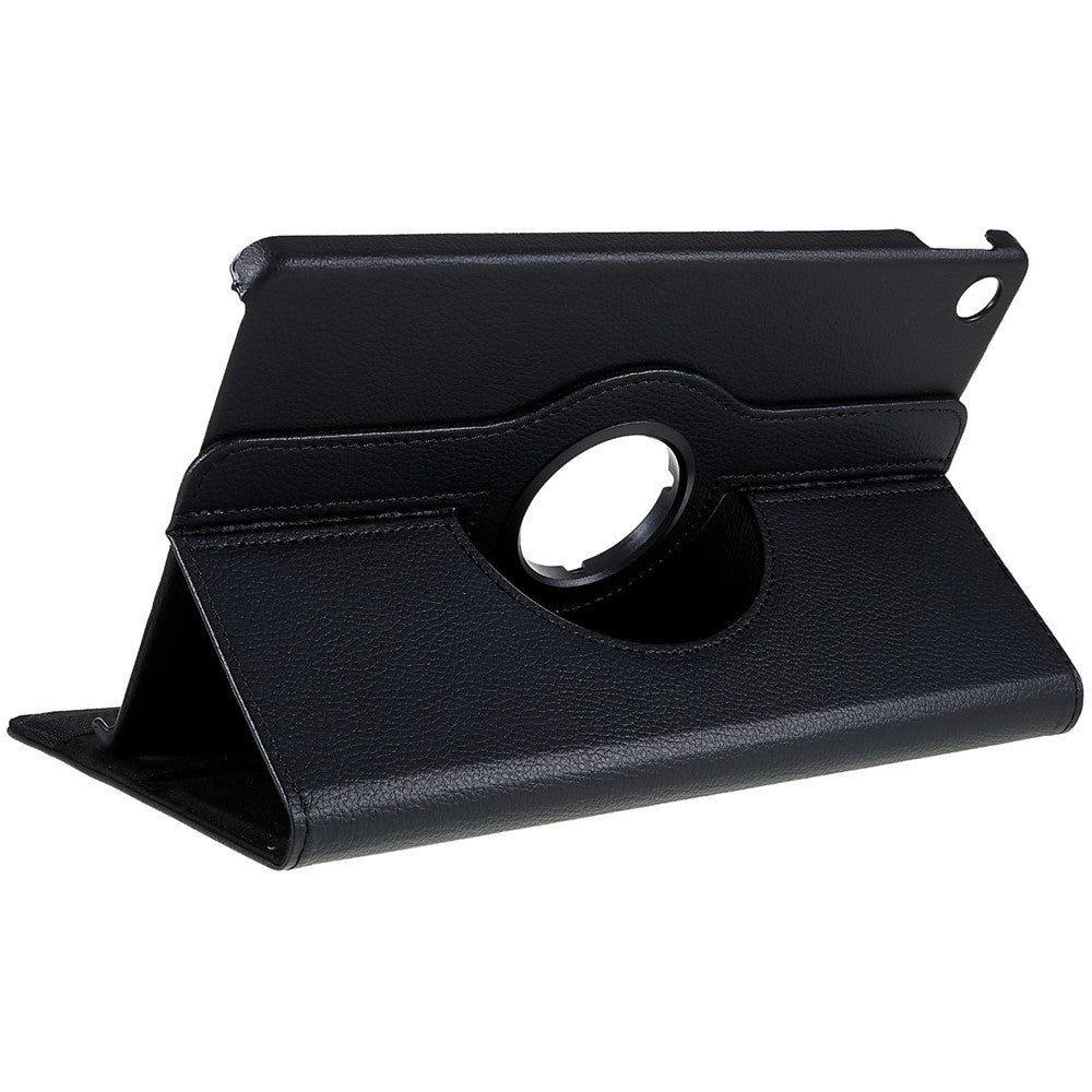 For Lenovo Tab M10 Plus (3rd Gen) / Xiaoxin Pad 2022 10.6 inch 125F / 128F Leather Tablet Case Rotating Stand Cover - Black