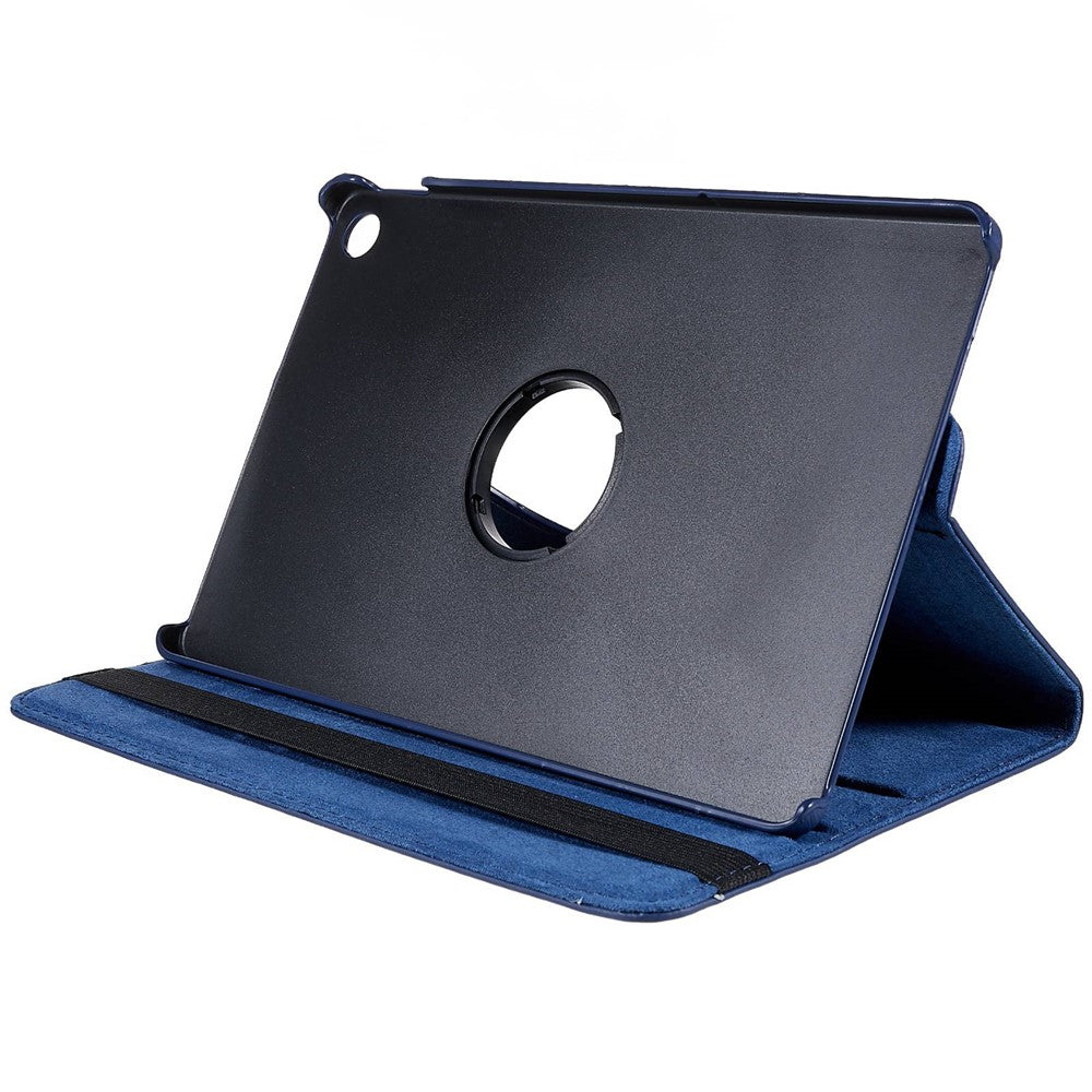 For Lenovo Tab M10 Plus (3rd Gen) / Xiaoxin Pad 2022 10.6 inch 125F / 128F Leather Tablet Case Rotating Stand Cover - Dark Blue