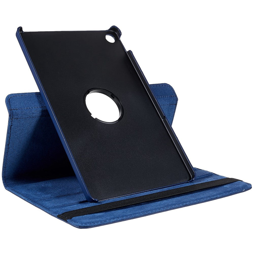 For Lenovo Tab M10 Plus (3rd Gen) / Xiaoxin Pad 2022 10.6 inch 125F / 128F Leather Tablet Case Rotating Stand Cover - Dark Blue
