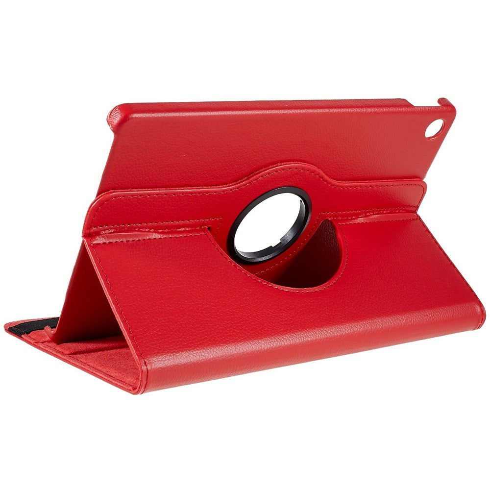For Lenovo Tab M10 Plus (3rd Gen) / Xiaoxin Pad 2022 10.6 inch 125F / 128F Leather Tablet Case Rotating Stand Cover - Red