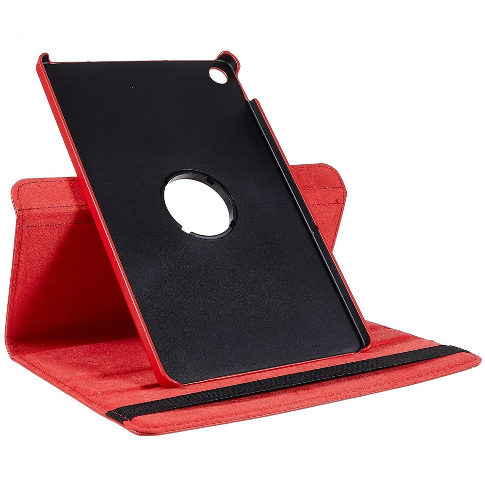 For Lenovo Tab M10 Plus (3rd Gen) / Xiaoxin Pad 2022 10.6 inch 125F / 128F Leather Tablet Case Rotating Stand Cover - Red