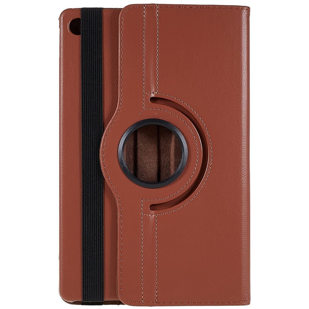 For Lenovo Tab M10 Plus (3rd Gen) / Xiaoxin Pad 2022 10.6 inch 125F / 128F Leather Tablet Case Rotating Stand Cover - Brown