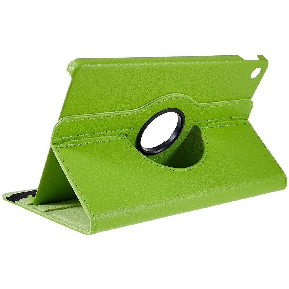 For Lenovo Tab M10 Plus (3rd Gen) / Xiaoxin Pad 2022 10.6 inch 125F / 128F Leather Tablet Case Rotating Stand Cover - Green
