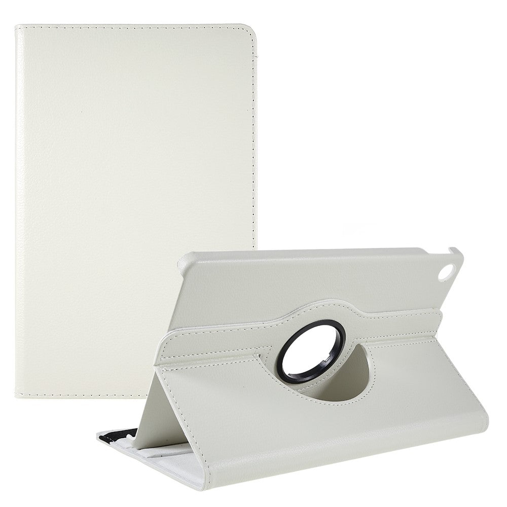 For Lenovo Tab M10 Plus (3rd Gen) / Xiaoxin Pad 2022 10.6 inch 125F / 128F Leather Tablet Case Rotating Stand Cover - White
