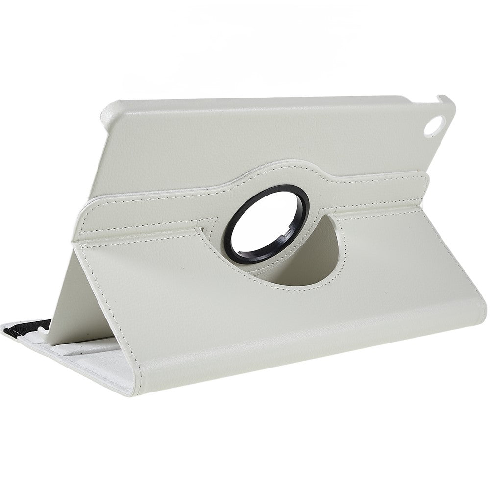 For Lenovo Tab M10 Plus (3rd Gen) / Xiaoxin Pad 2022 10.6 inch 125F / 128F Leather Tablet Case Rotating Stand Cover - White