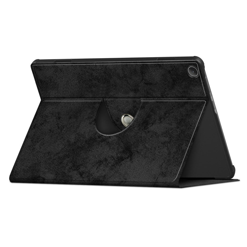 For Lenovo Tab M10 (Gen 3) 10.1 328F Solid Color Case Textured Surface Shockproof Magnetic Absorption Tablet Cover with 360-degree Rotary Kickstand - Black