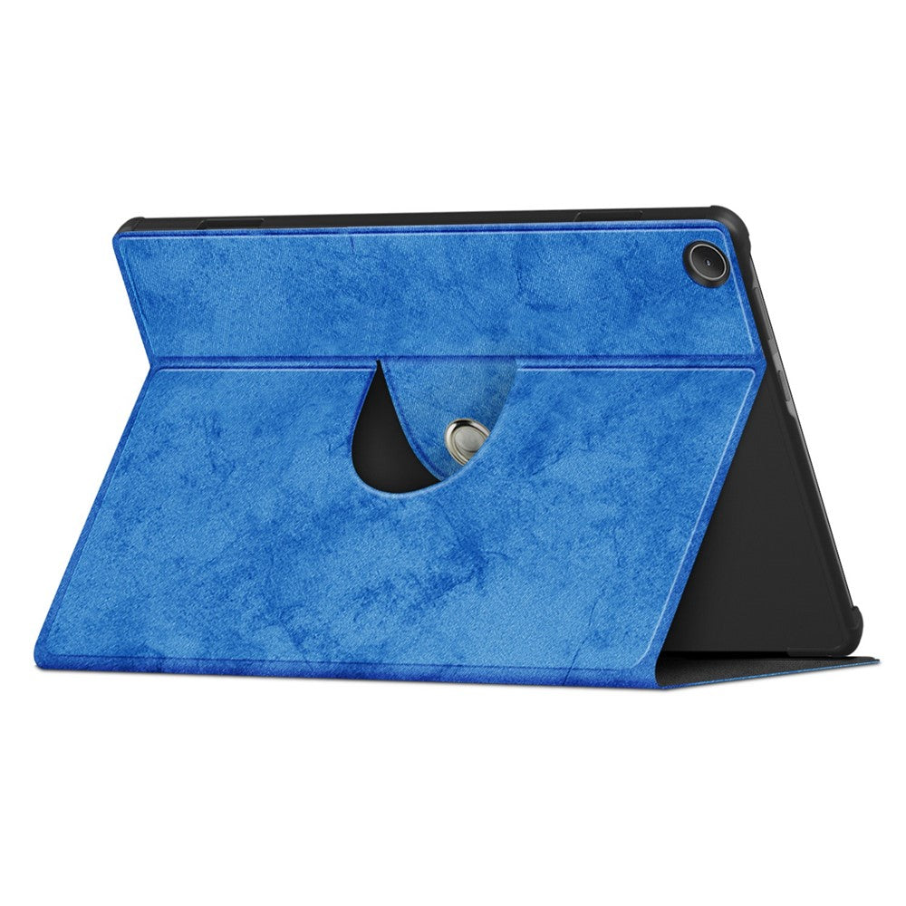 For Lenovo Tab M10 (Gen 3) 10.1 328F Solid Color Case Textured Surface Shockproof Magnetic Absorption Tablet Cover with 360-degree Rotary Kickstand - Blue