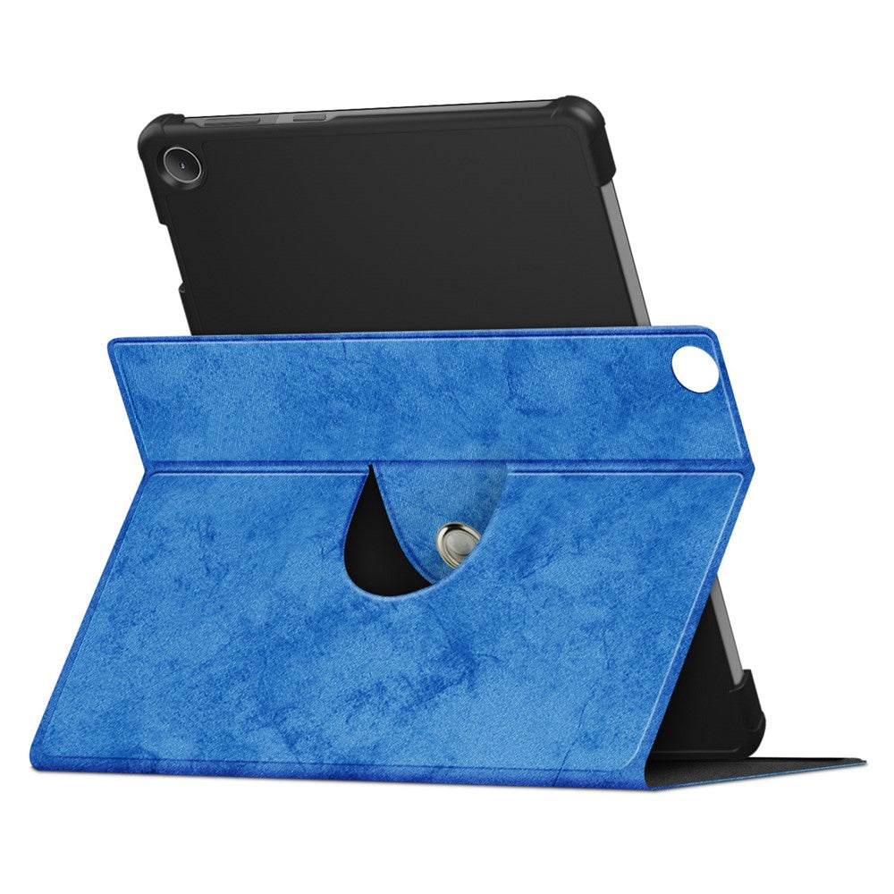 For Lenovo Tab M10 (Gen 3) 10.1 328F Solid Color Case Textured Surface Shockproof Magnetic Absorption Tablet Cover with 360-degree Rotary Kickstand - Blue