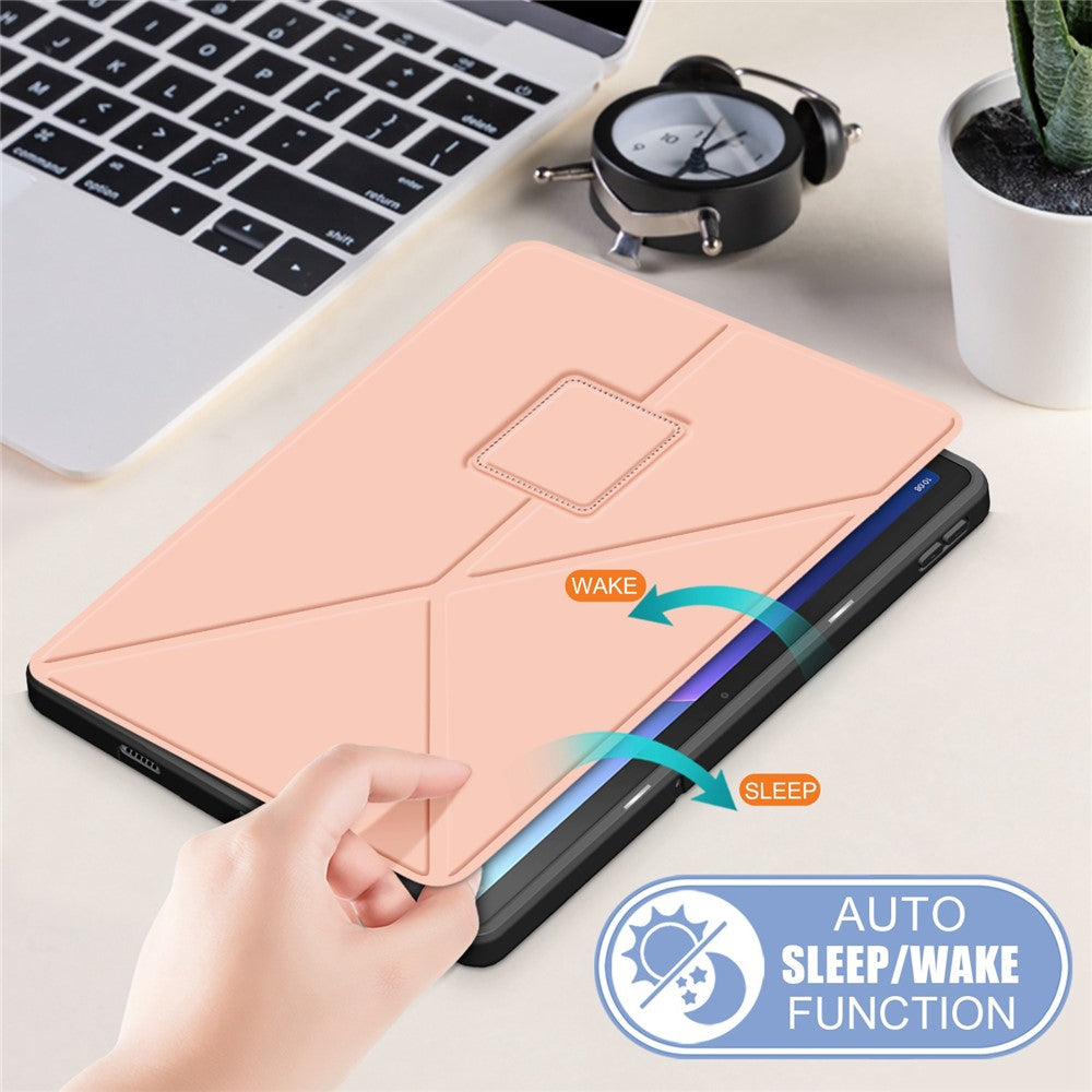 For Lenovo Tab M10 Plus (3rd Gen) / Xiaoxin Pad 2022 10.6 inch 125F / 128F Stand PU Leather + TPU Tablet Case Shockproof Cover - Rose Gold