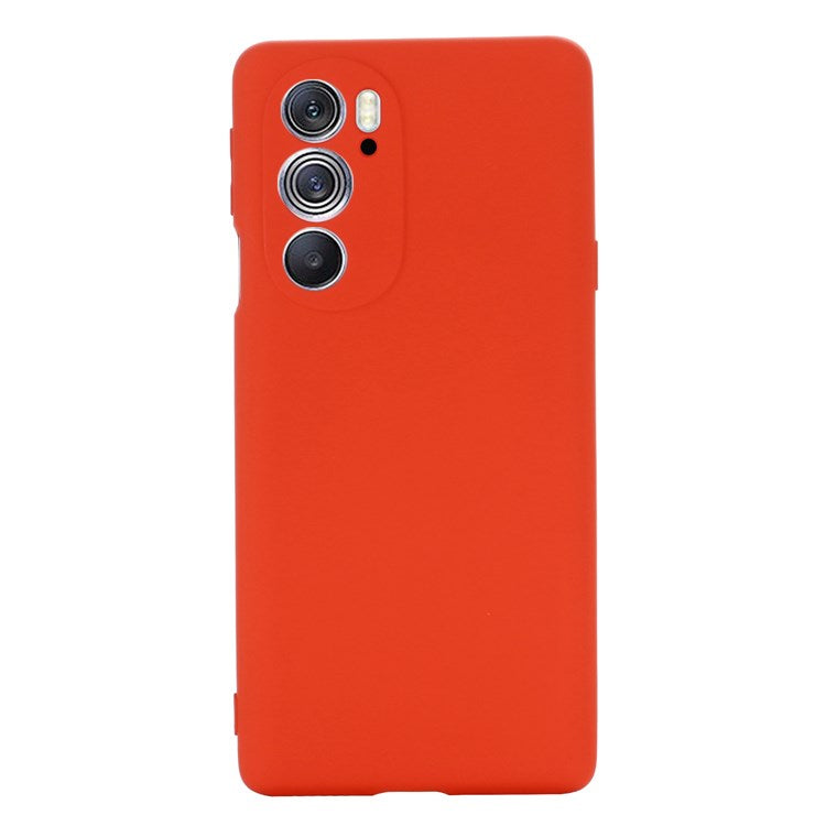 For Motorola Edge 30 Pro (Motorola Edge+ (2022)) Anti-fall Liquid Silicone Phone Case Soft Microfiber Lining Cushion Anti-Scratch Protective Cover - Red